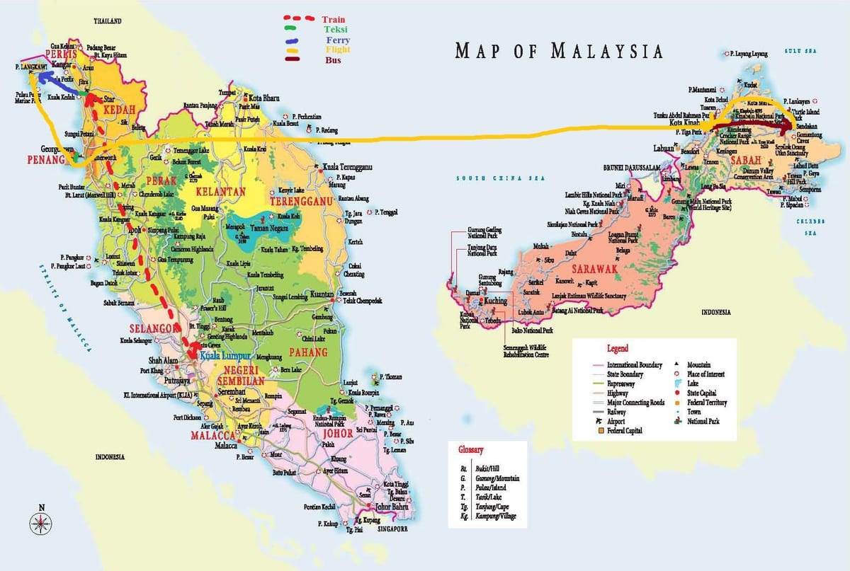 peta dari malaysia bus