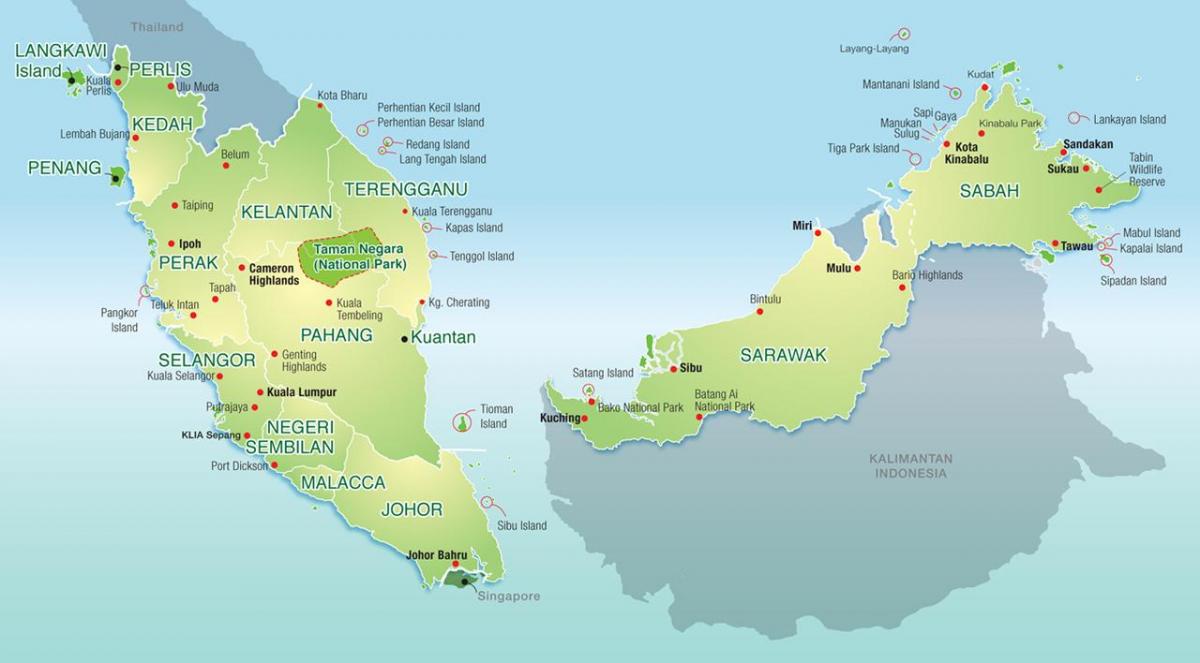 peta dari malaysia pegunungan