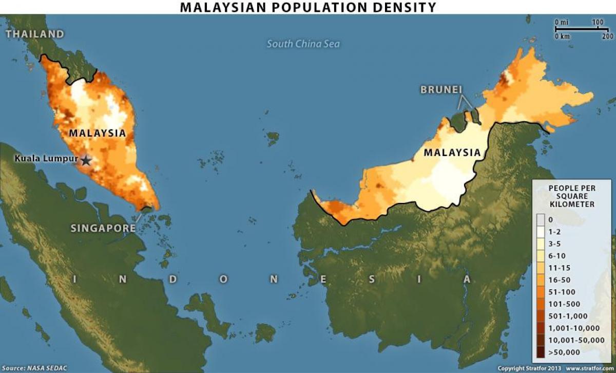 peta taburan penduduk di malaysia