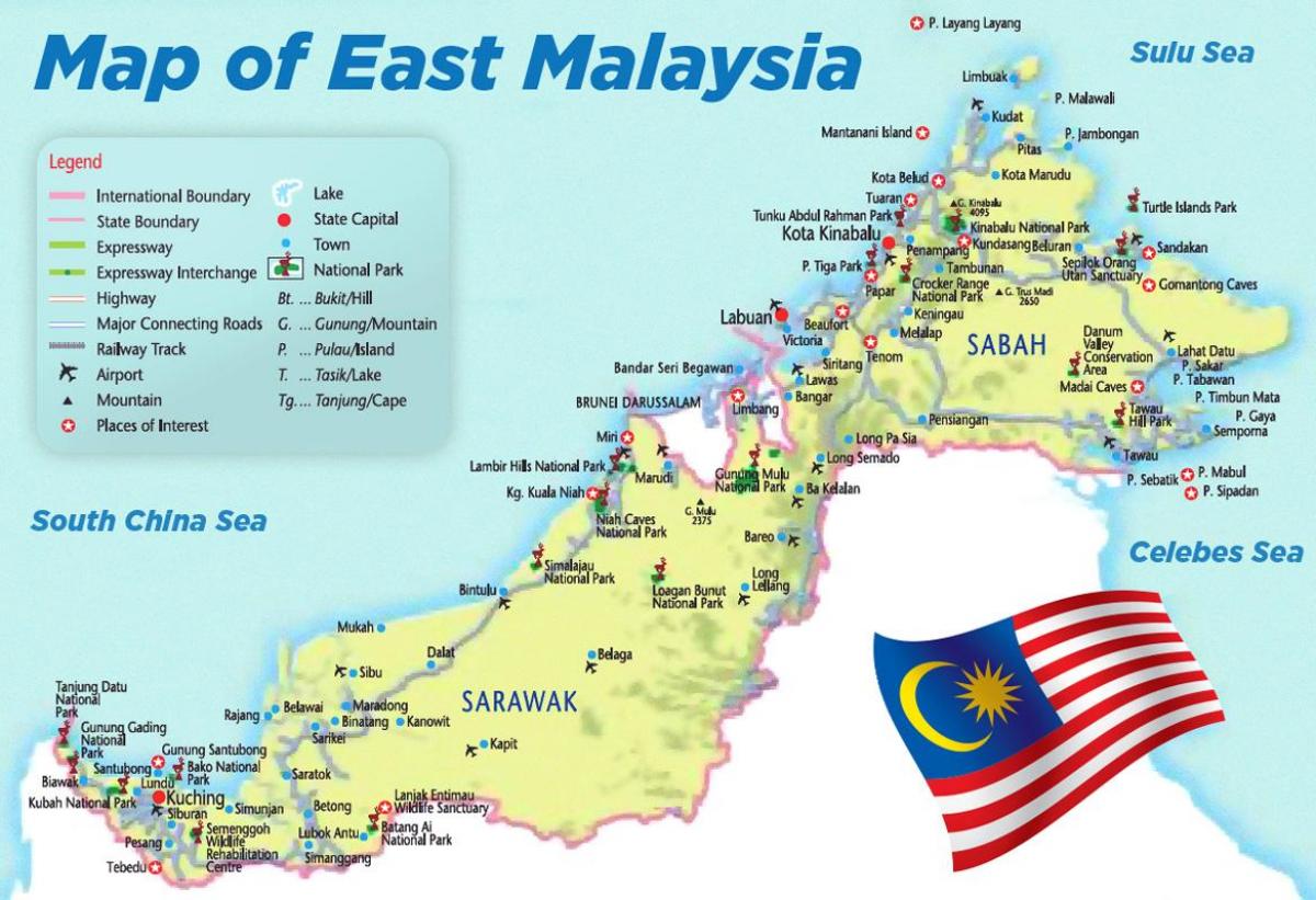 peta dari malaysia timur