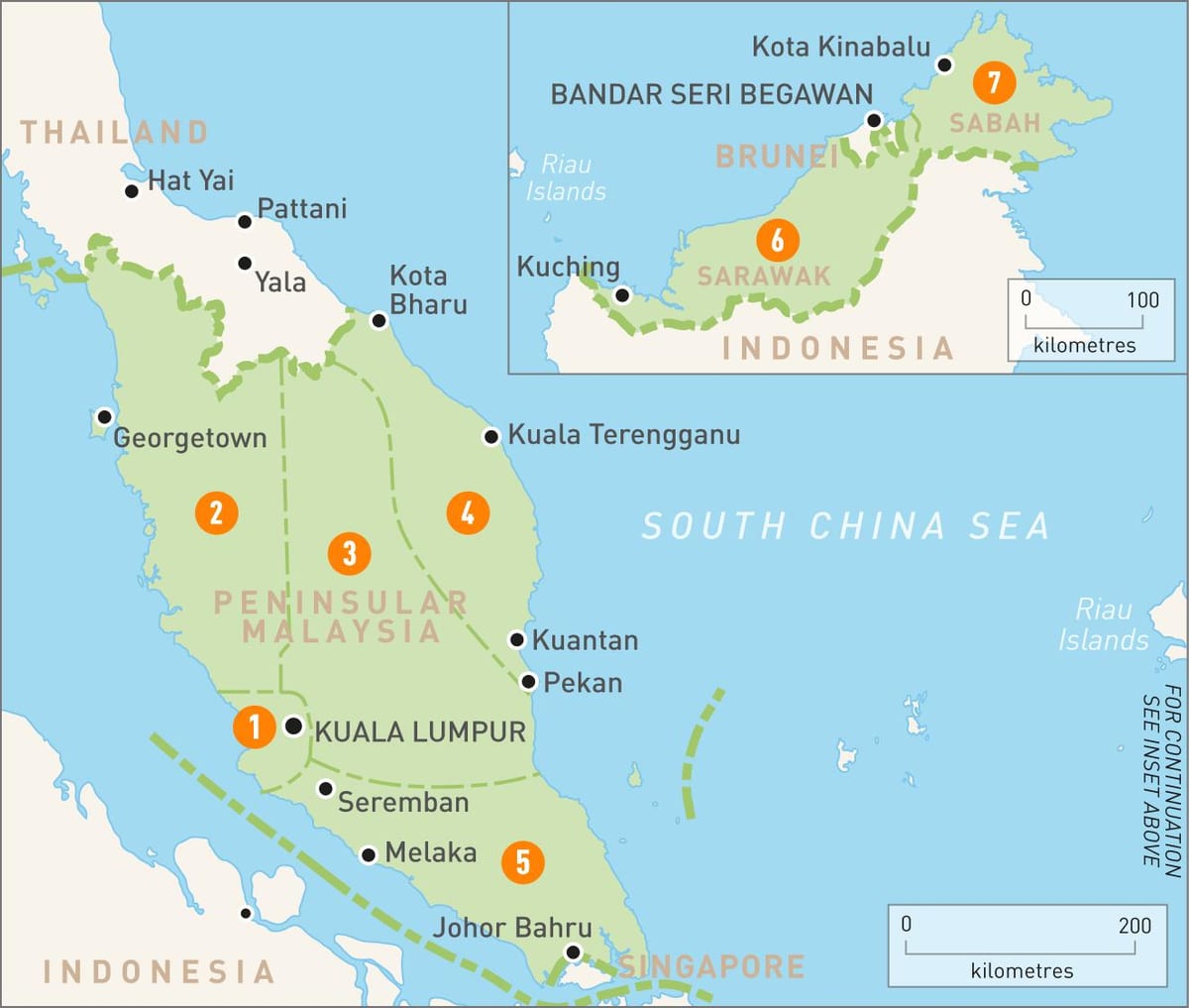 malaysia daerah peta