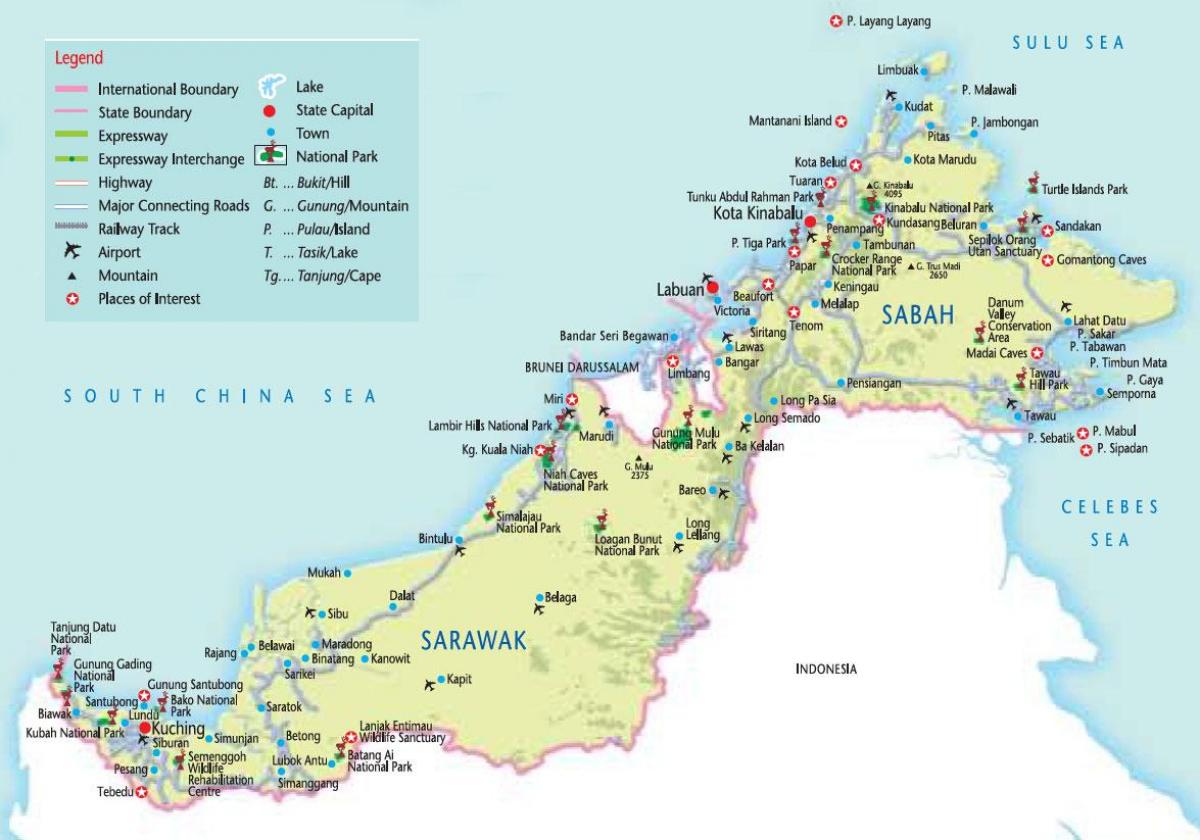 peta jalan dari semenanjung malaysia