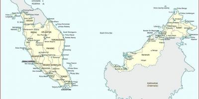 Malaysia, kota-kota di peta